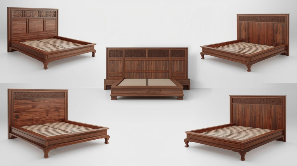 5 Desain Tempat Tidur Kayu Meranti yang Kokoh dan Nyaman 1 5 Desain Tempat Tidur Kayu Meranti