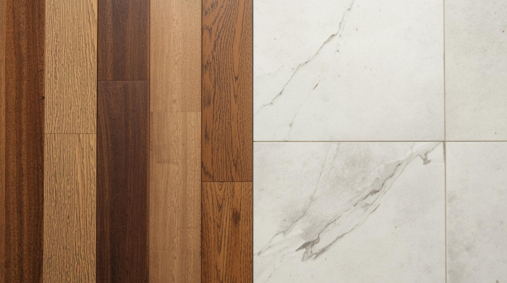 Lantai Kayu Meranti vs Keramik & Vinyl