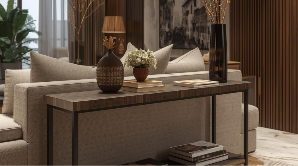 Sofa Console Table (Meja Panjang di Belakang Sofa)