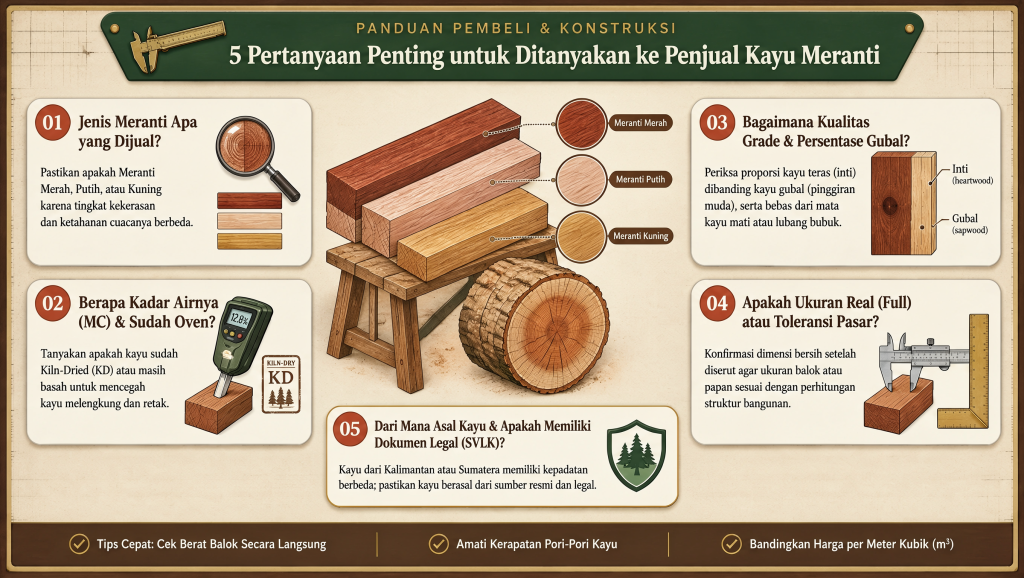 5 Pertanyaan Penting yang Harus Ditanyakan ke Penjual Kayu Meranti