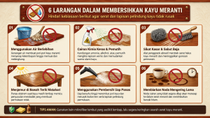 6 Larangan dalam Membersihkan Kayu Meranti yang Merusak Permukaan